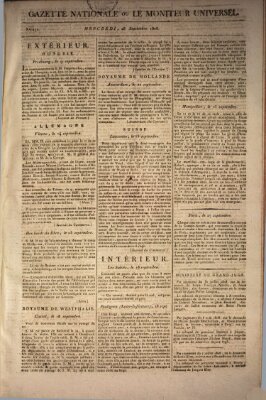 Gazette nationale, ou le moniteur universel (Le moniteur universel) Mittwoch 28. September 1808