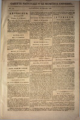 Gazette nationale, ou le moniteur universel (Le moniteur universel) Freitag 30. September 1808