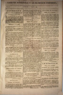 Gazette nationale, ou le moniteur universel (Le moniteur universel) Samstag 1. Oktober 1808