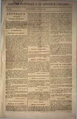 Gazette nationale, ou le moniteur universel (Le moniteur universel) Mittwoch 5. Oktober 1808