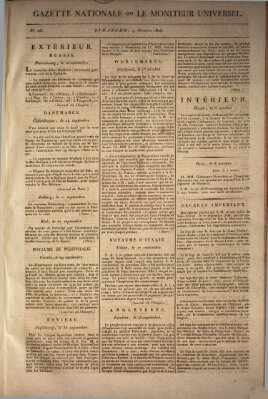 Gazette nationale, ou le moniteur universel (Le moniteur universel) Sonntag 9. Oktober 1808