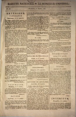 Gazette nationale, ou le moniteur universel (Le moniteur universel) Dienstag 11. Oktober 1808