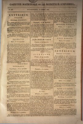 Gazette nationale, ou le moniteur universel (Le moniteur universel) Freitag 14. Oktober 1808