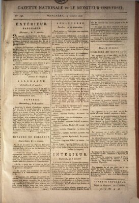 Gazette nationale, ou le moniteur universel (Le moniteur universel) Mittwoch 19. Oktober 1808