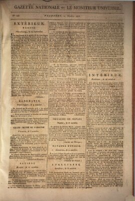 Gazette nationale, ou le moniteur universel (Le moniteur universel) Freitag 21. Oktober 1808