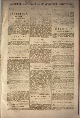 Gazette nationale, ou le moniteur universel (Le moniteur universel) Dienstag 25. Oktober 1808