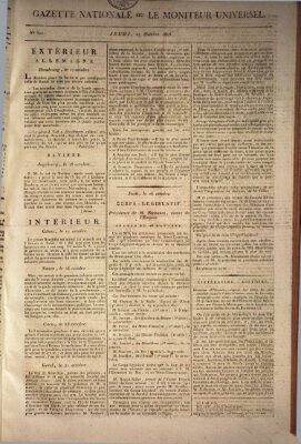 Gazette nationale, ou le moniteur universel (Le moniteur universel) Donnerstag 27. Oktober 1808