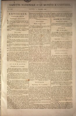 Gazette nationale, ou le moniteur universel (Le moniteur universel) Donnerstag 10. November 1808