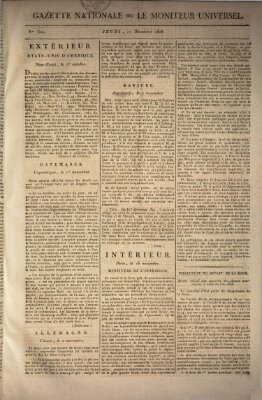 Gazette nationale, ou le moniteur universel (Le moniteur universel) Donnerstag 17. November 1808