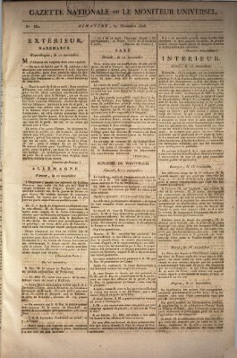 Gazette nationale, ou le moniteur universel (Le moniteur universel) Sonntag 27. November 1808