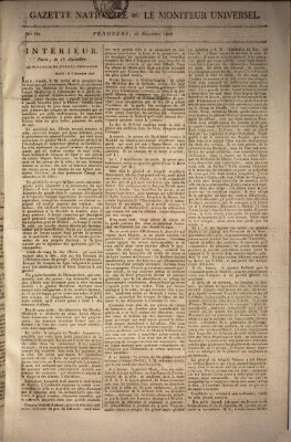 Gazette nationale, ou le moniteur universel (Le moniteur universel) Freitag 16. Dezember 1808