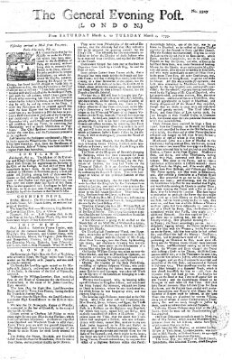 The general evening post Samstag 1. März 1755