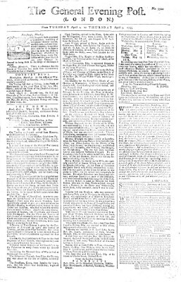 The general evening post Dienstag 1. April 1755