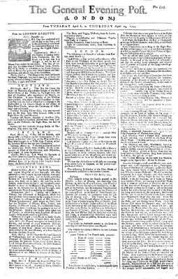 The general evening post Donnerstag 10. April 1755