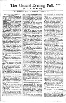 The general evening post Donnerstag 9. Oktober 1755