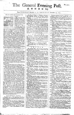 The general evening post Donnerstag 13. November 1755