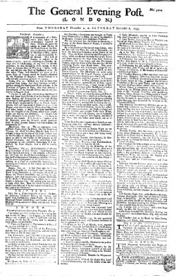 The general evening post Samstag 6. Dezember 1755