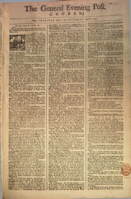 The general evening post Donnerstag 1. April 1756