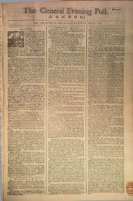 The general evening post Samstag 24. April 1756