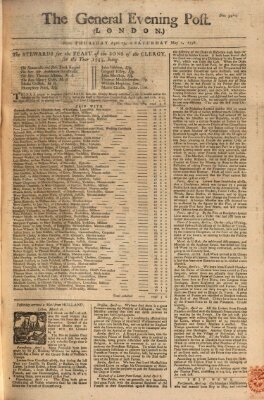 The general evening post Donnerstag 29. April 1756