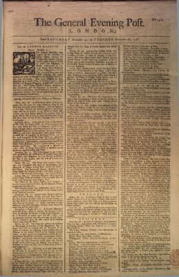 The general evening post Samstag 25. Dezember 1756