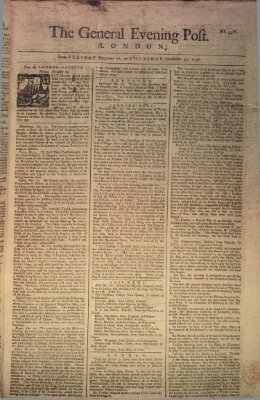 The general evening post Dienstag 28. Dezember 1756