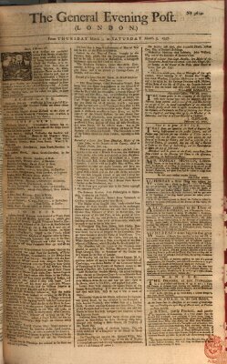 The general evening post Samstag 5. März 1757