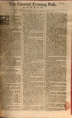 The general evening post Samstag 16. April 1757