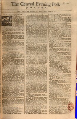 The general evening post Donnerstag 28. April 1757