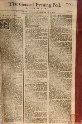 The general evening post Sonntag 10. Juli 1757