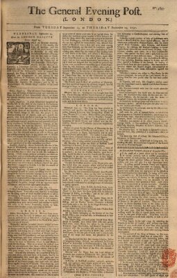 The general evening post Donnerstag 15. September 1757