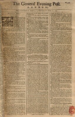 The general evening post Sonntag 9. Oktober 1757