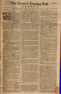 The general evening post Samstag 15. Oktober 1757