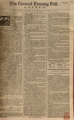 The general evening post Samstag 22. Oktober 1757