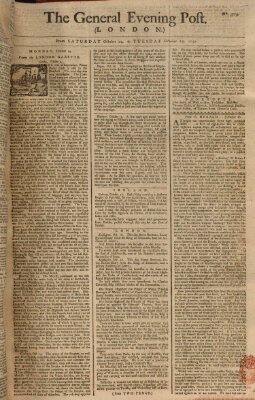 The general evening post Samstag 22. Oktober 1757