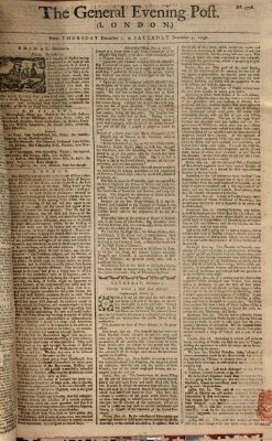 The general evening post Donnerstag 1. Dezember 1757