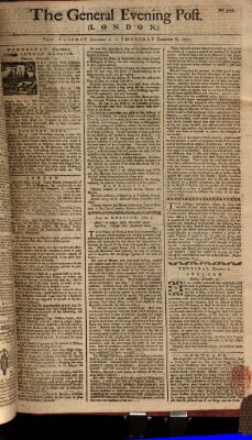 The general evening post Dienstag 6. Dezember 1757