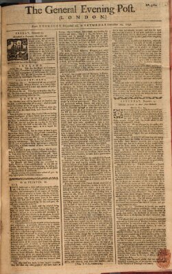 The general evening post Donnerstag 22. Dezember 1757