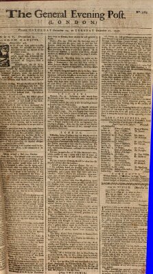 The general evening post Sonntag 25. Dezember 1757