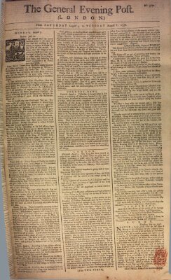 The general evening post Montag 7. August 1758