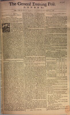 The general evening post Donnerstag 17. August 1758