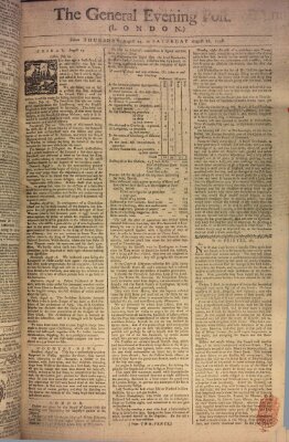 The general evening post Donnerstag 24. August 1758