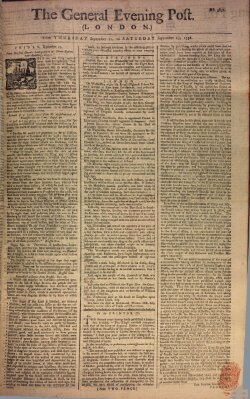 The general evening post Samstag 23. September 1758