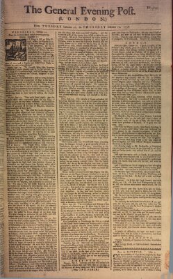 The general evening post Donnerstag 12. Oktober 1758