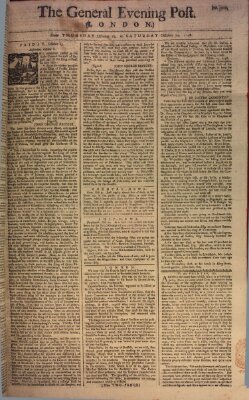 The general evening post Samstag 14. Oktober 1758