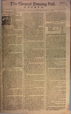 The general evening post Samstag 14. Oktober 1758