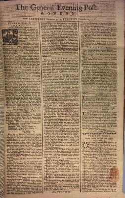 The general evening post Samstag 4. November 1758