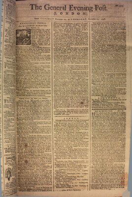 The general evening post Donnerstag 23. November 1758