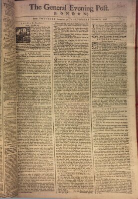 The general evening post Donnerstag 30. November 1758