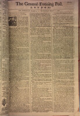 The general evening post Donnerstag 7. Dezember 1758